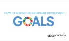 How to Achieve the Sustainable Development Goals