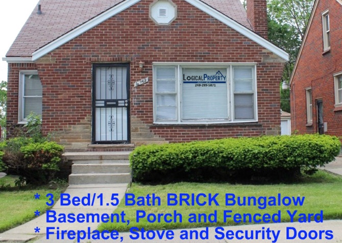 Houses Near 3/1.5 BRICK Bnglw w/Bsmnt, Frplc,Prch,Stove, Security Doors, Grg 