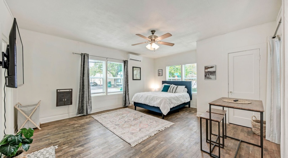 West campus cottages - gorgeous studios with hard wood floors and bright big windows.
