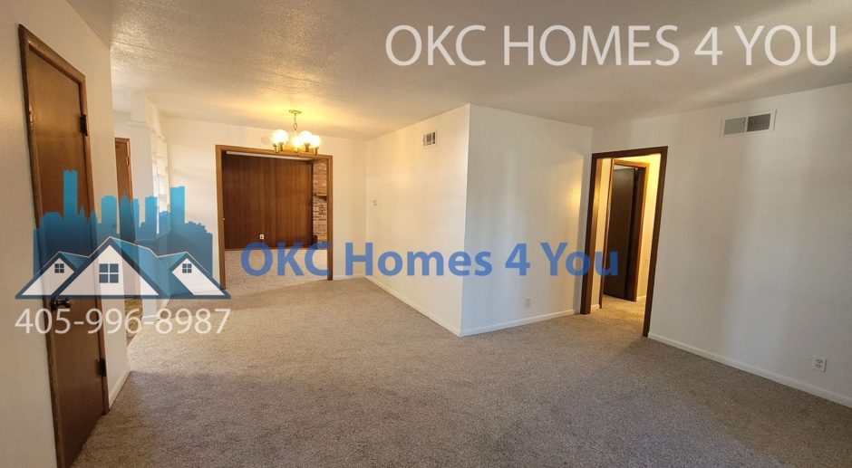 NW OKC 3 Beds and Den. New Carpet & Paint  50% off the first full months rent !!!